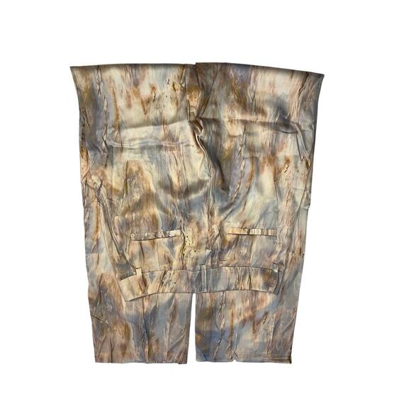 Micas Marble Print High Waisted Satin wide leg Pants NWT Size Small resort wear - Picture 7 of 11